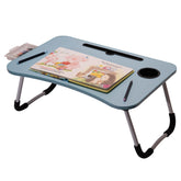 Laptop Bed Desk, Foldable Lap Table with Cup Holder, Tablet Slot, Portable Stand for Working, Writing, Drawing