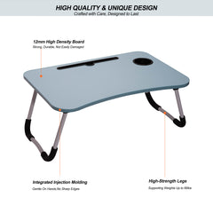 Laptop Bed Desk, Foldable Lap Table with Cup Holder, Tablet Slot, Portable Stand for Working, Writing, Drawing