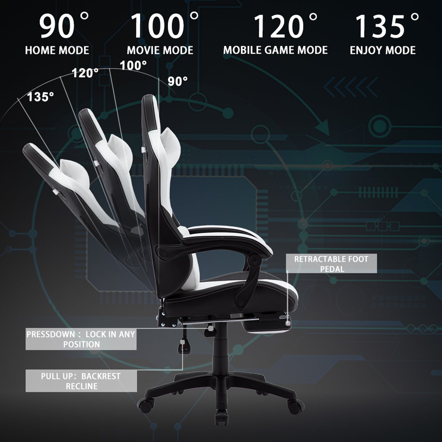 505 Series Computer Gaming Chair With Footrest