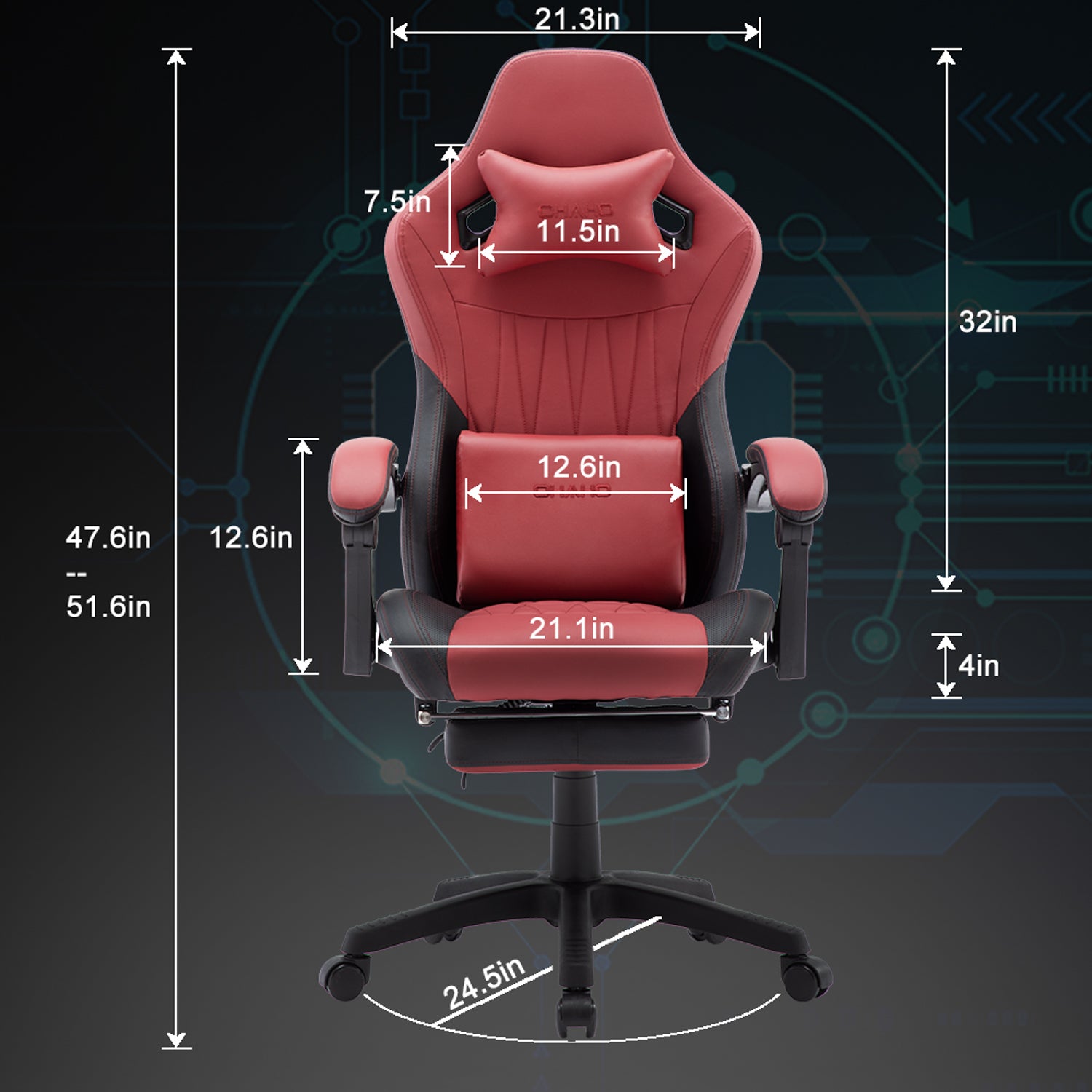 505 Series Computer Gaming Chair With Footrest