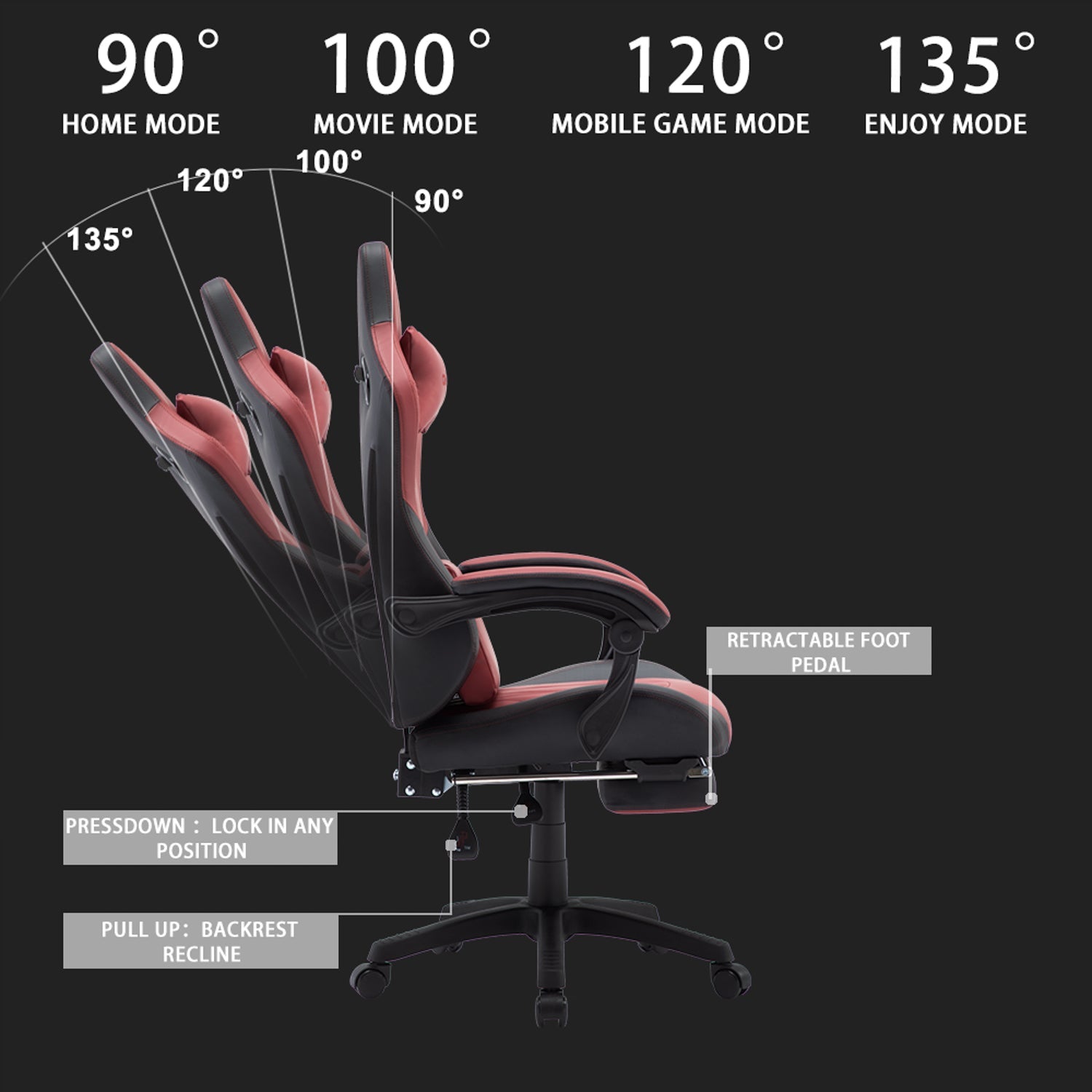 505 Series Computer Gaming Chair With Footrest